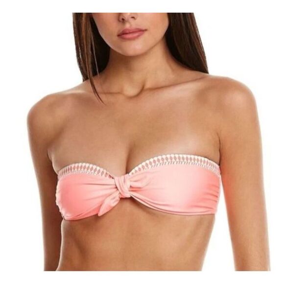 Lemlem Lena Bandeau Bikini Top in Coral Size M - Picture 1 of 7